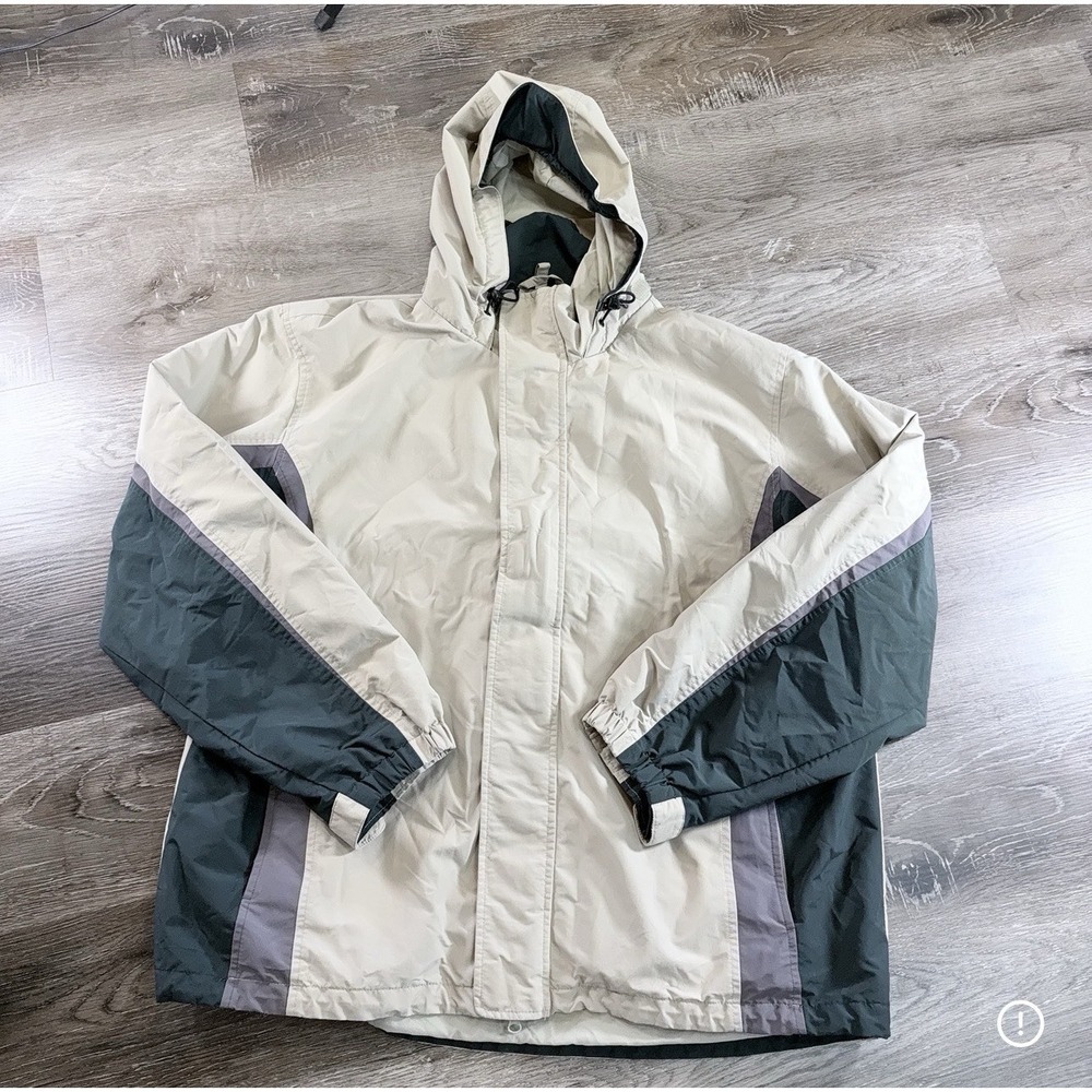 Lands' End Waterproof Rain Jacket Men's XL Hooded No Liner